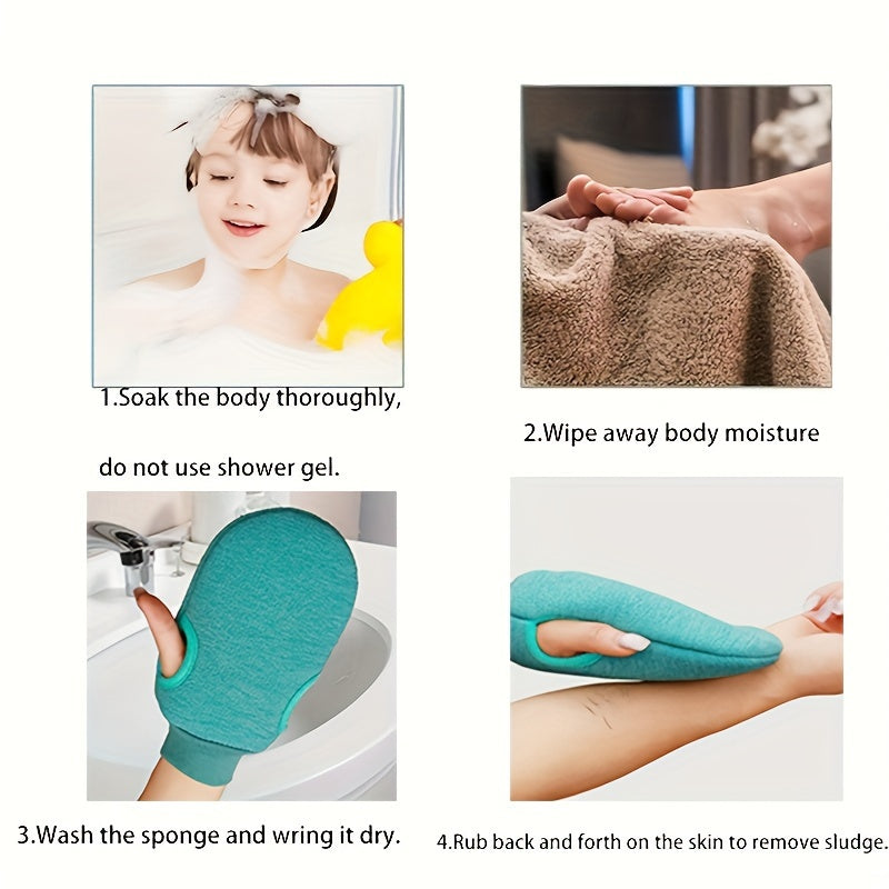Exfoliating Shower Gloves Double Sided Body Scrub Massage Bath Accessories