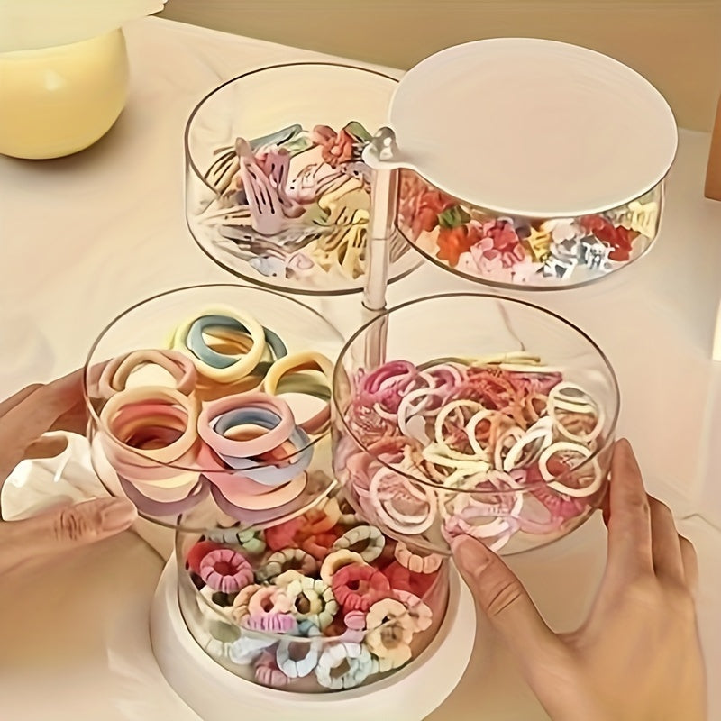 Круглая пластиковая органайзер для украшений, вращающаяся выставочная стойка для браслетов, серег и аксессуаров