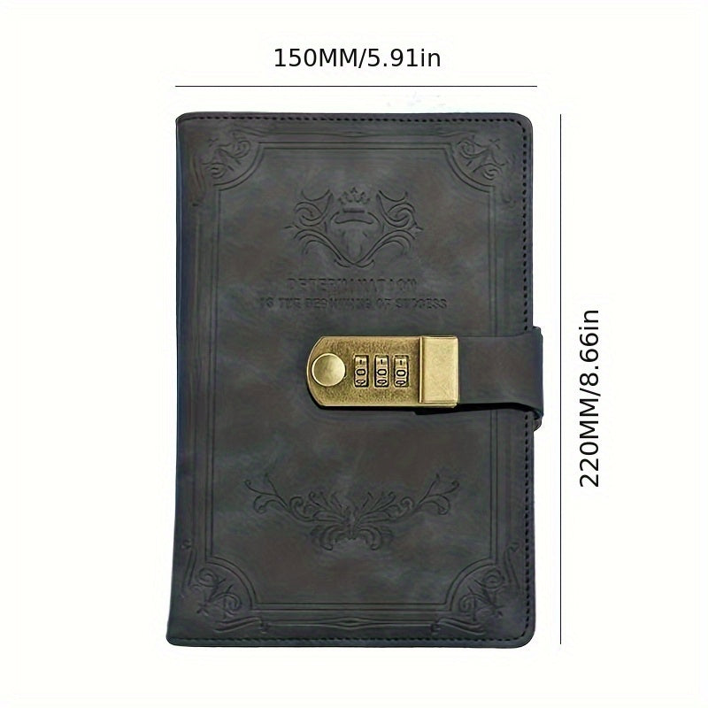 A5 Retro Parol yozuv kitobi, qulflangan, vintage fantastika uslubi