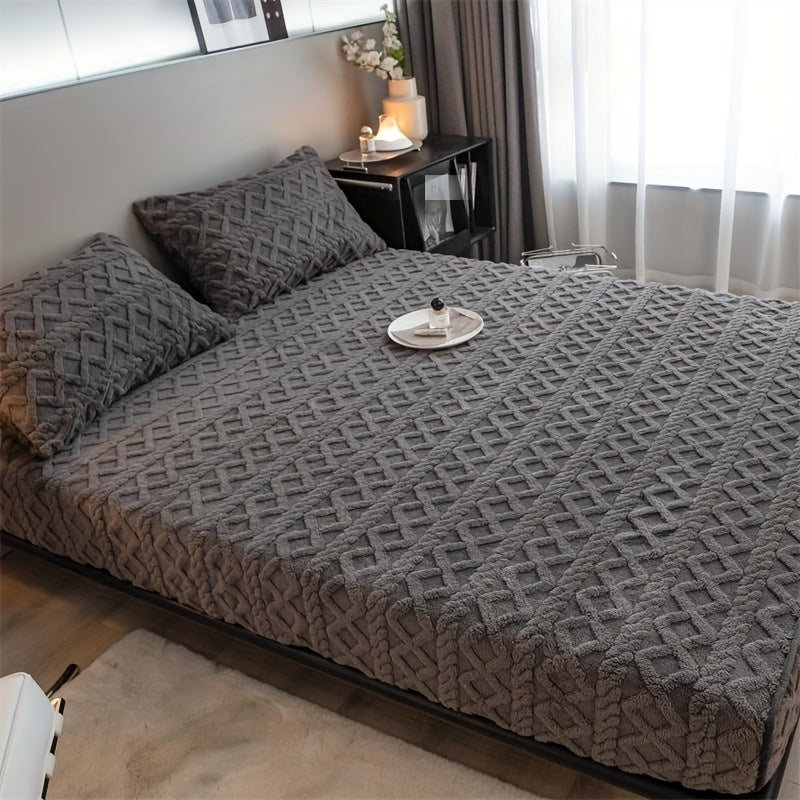 Защитный матрасник Keduoduo осень и зима серого цвета, непромокаемая простыня с утолщенным зашифрованным дизайном для мягкого, комфортного и дышащего сна. Машинная стирка постельного белья для матраса.