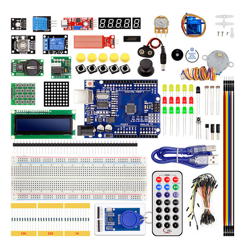 Arduino Uno R3 RFID Kit with Digital Display and Hardwired Power for Education and Projects