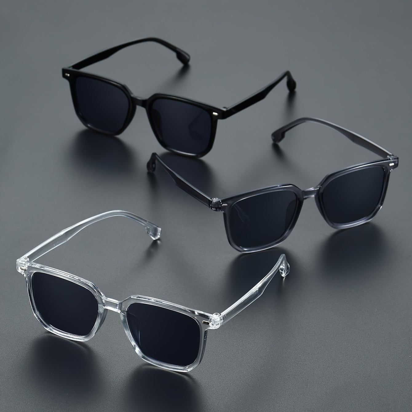 3-комплект винтажных очков с полным ободом, каркас из поликарбоната и антибликовыми линзами для мужчин