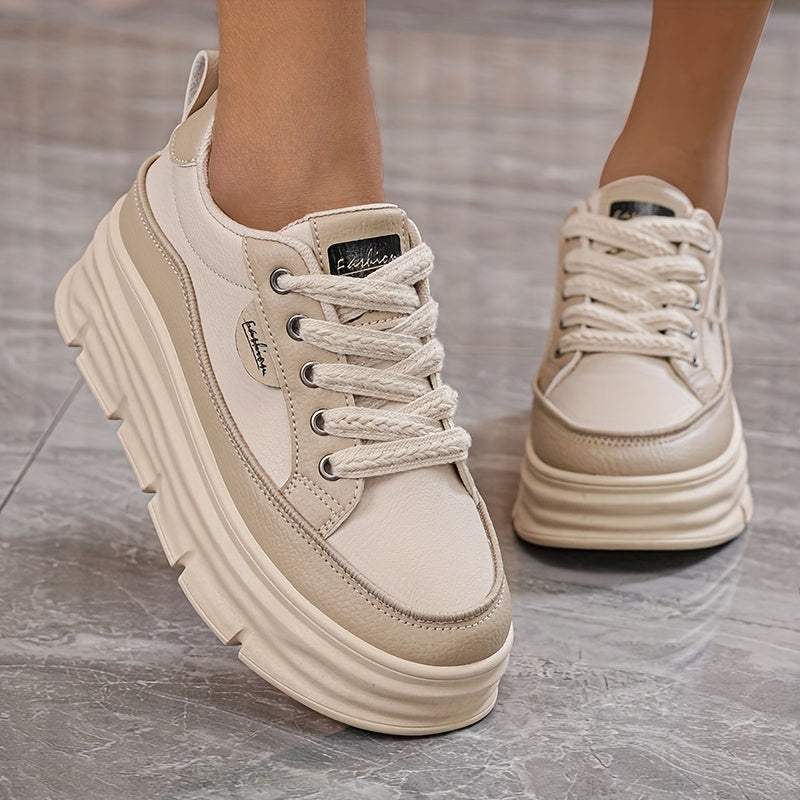 Ladies' Casual Sports Shoes With Thick Sponge Sole Plus Size Patchwork