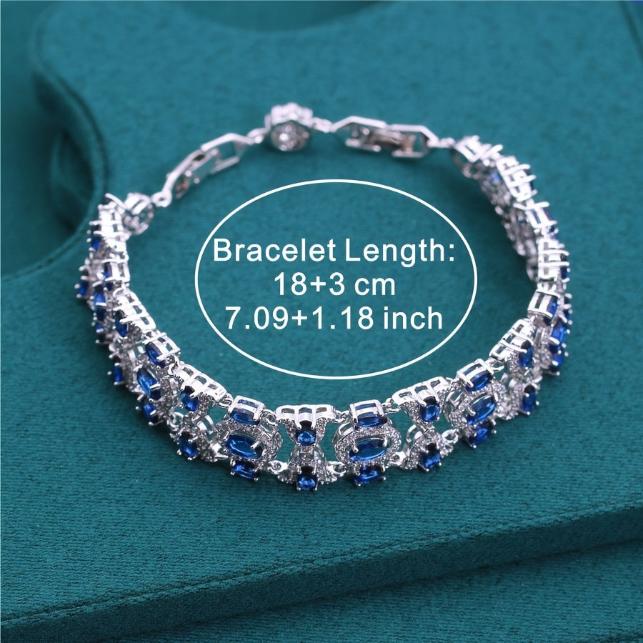 Pulsera de cobre chapada en oro blanco vintage con zirconia ajustable para boda