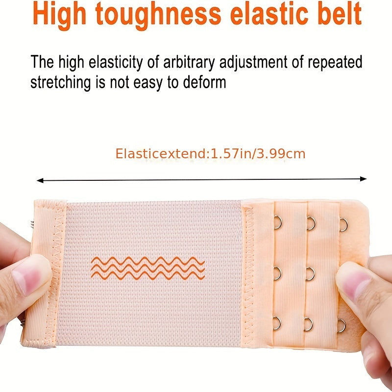 Women's Bra Extenders 6-Pack Adjustable Elastic Assorted Colors