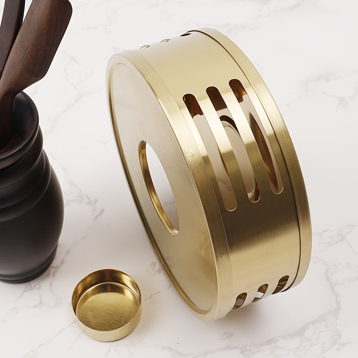 Портативный набор для подогрева чая из нержавеющей стали с подогревом от свечей — идеально подходит для домашнего заваривания и приготовления кофе на открытом воздухе, не требует электричества, включает в себя подогреватель чая и воска