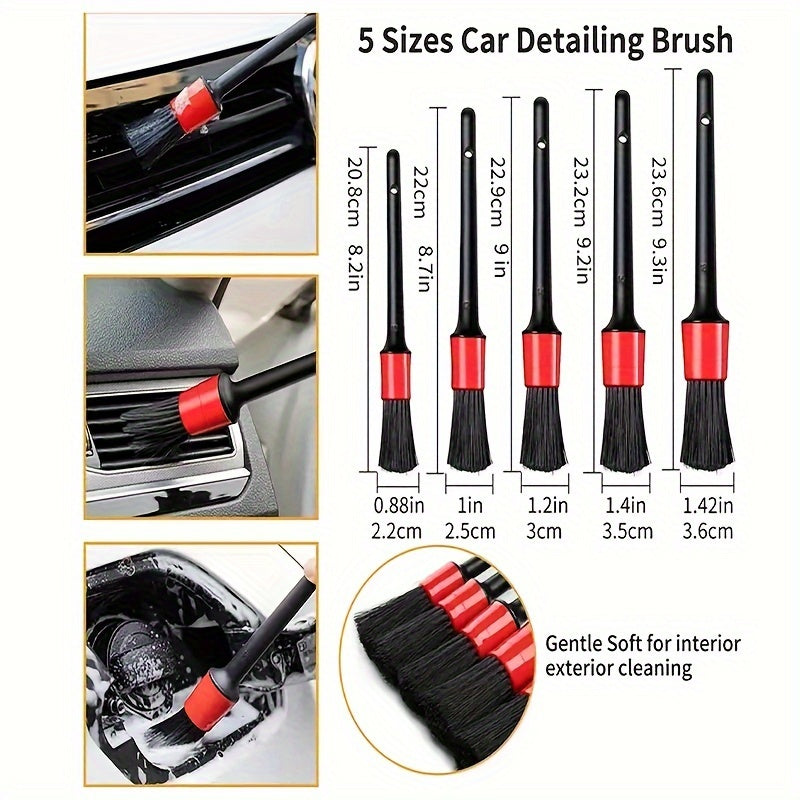 Car Cleaning Kit 14Pcs Air Conditioner Brush Tire Towel Ultrafine Fiber