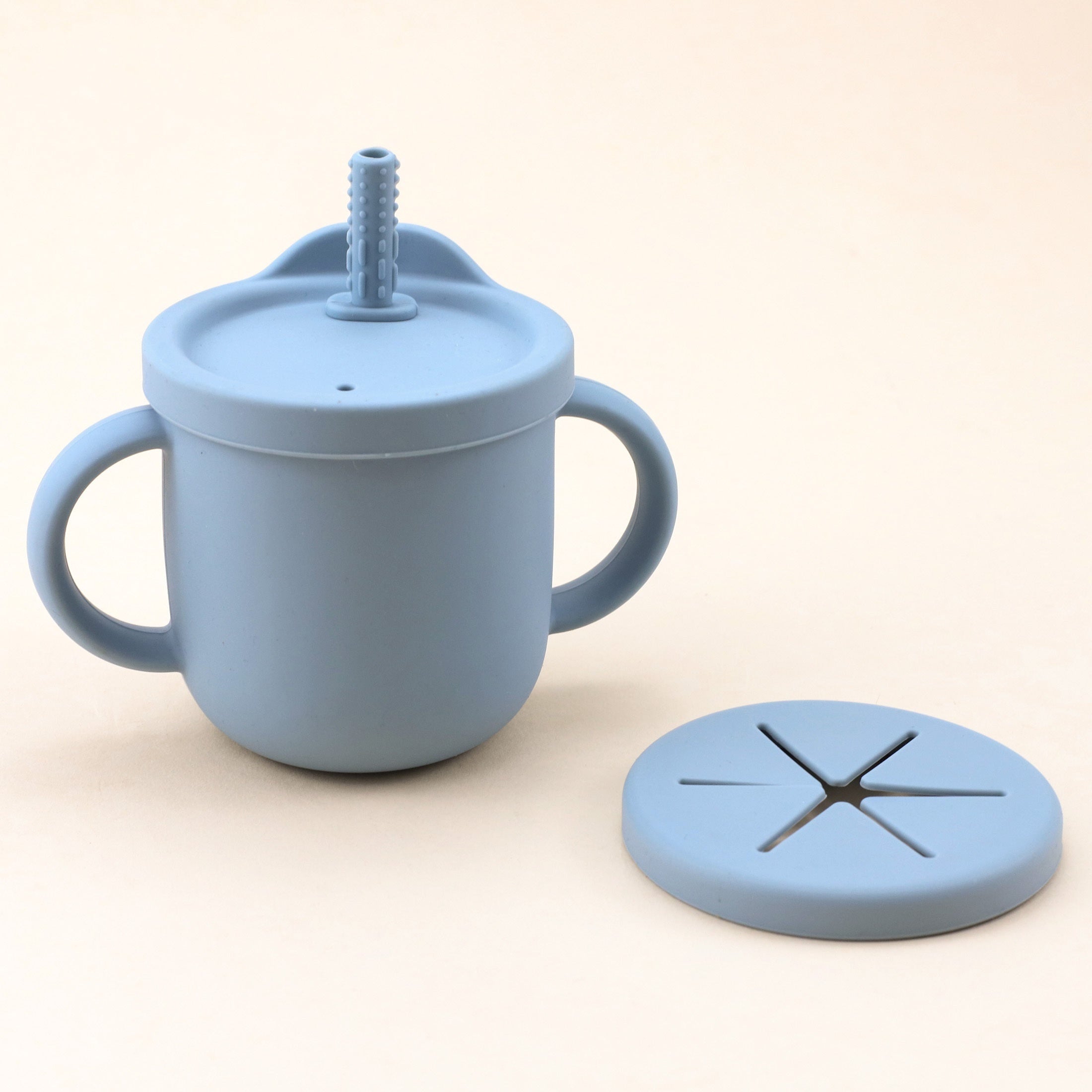 Kids Feeding Set 7 Pieces Silicone Bib Water Cup Teething Plate Suction Bowl Wooden Spoon Fork Red