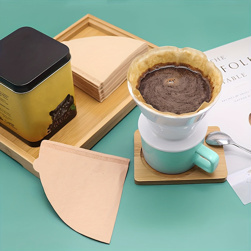 100 dona Tabiiy O'chirilmagan V60 Qahva Filtrlari 02 uchun Pour-Over Drippers