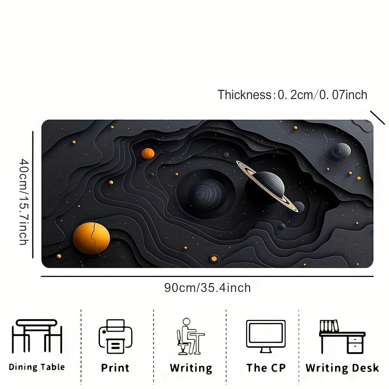 Galactic Space Themed Gaming Mouse Pad Non-Slip Rubber Large Desk Mat for eSports and Gaming