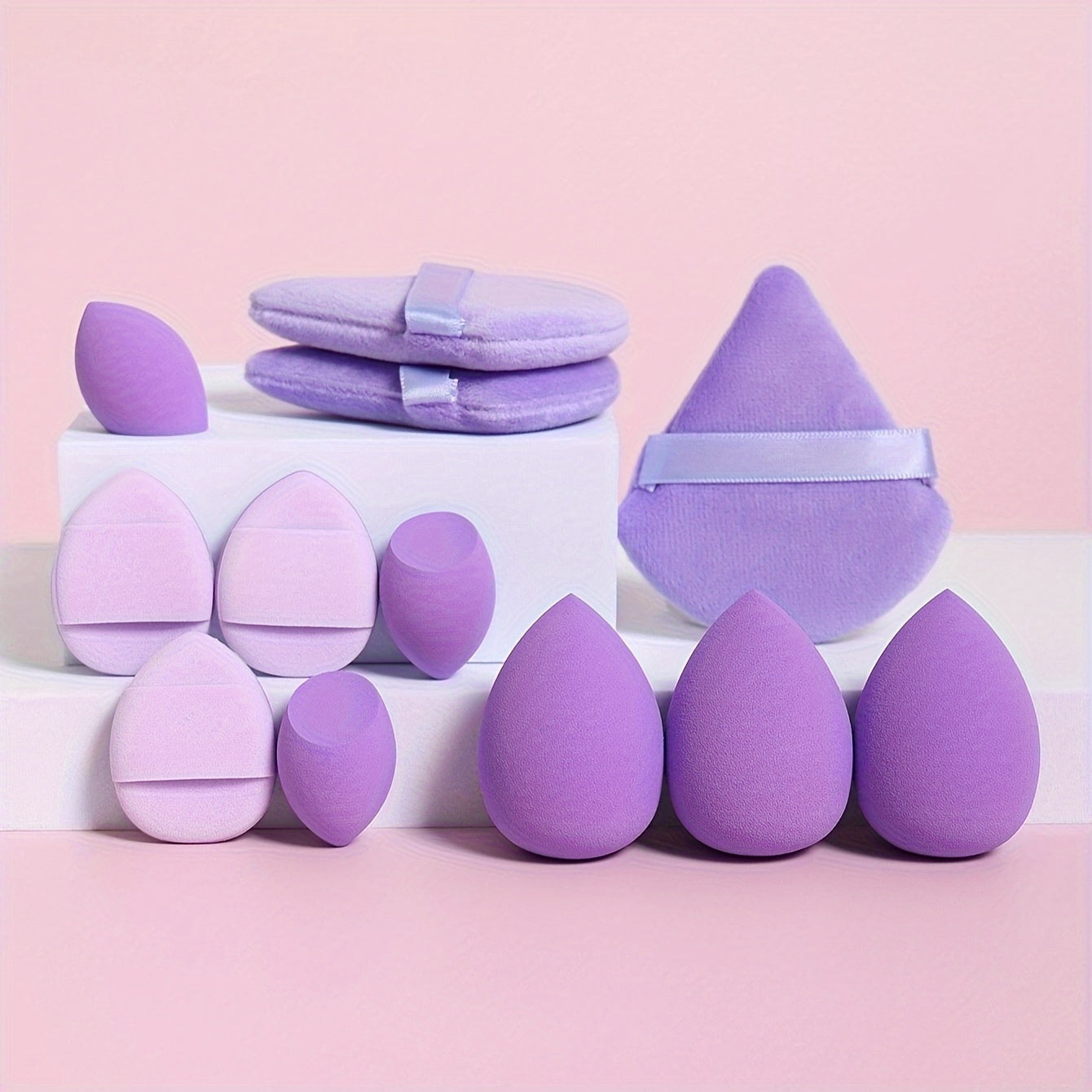 12-Piece Makeup Sponge Set with Foundation Blenders and Powder Puffs for Liquid, Cream, and Powder