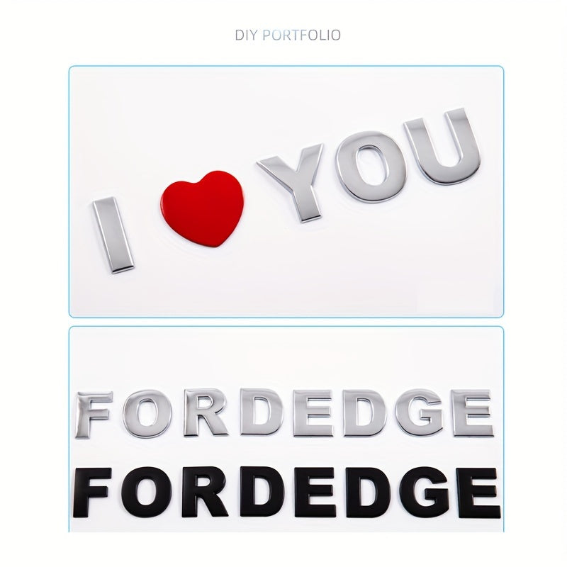 Moslashtiriladigan Kumush 3D Metall Avtomobil Emblemasi Katta Harf Raqami Zink Alloy Tashqi