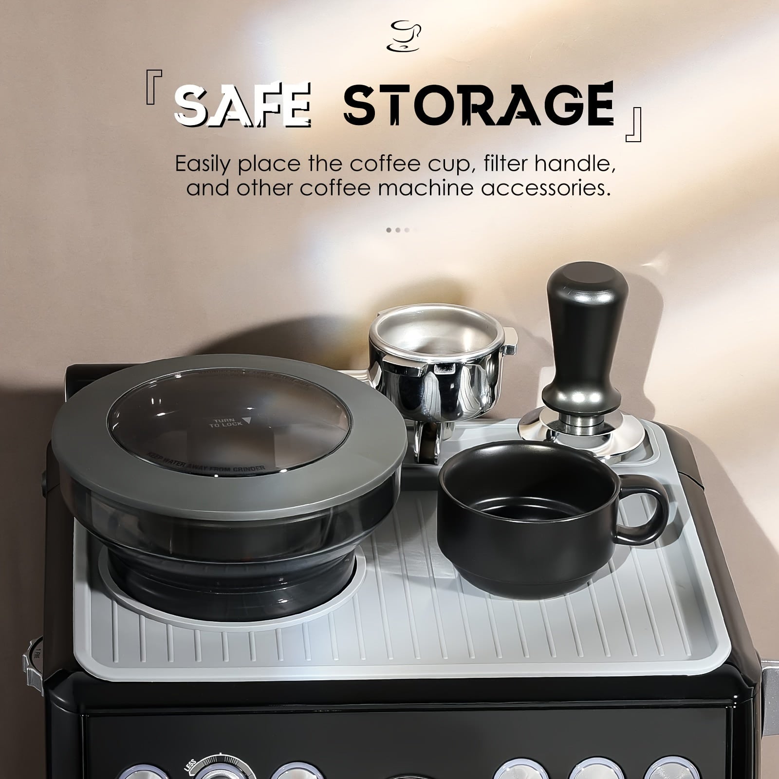 Silicone Espresso Tamping Mat Non-Slip Waterproof Heat Resistant Black Gray Coffee Machine Pad