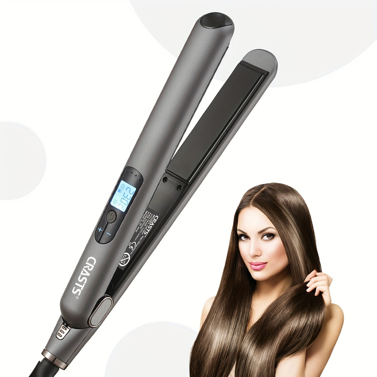 Planchas y rizadores de cabello profesionales unisex con control de temperatura de 5 niveles y pantalla digital