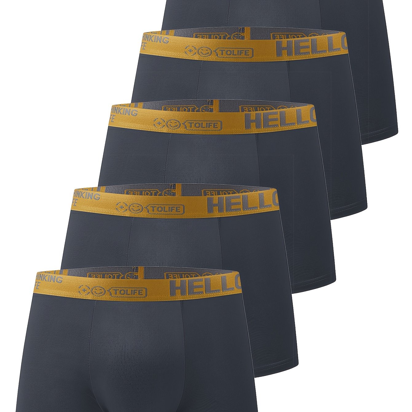 Men's Boxer Briefs 5 Pack Breathable Quick-Drying Polyester Spandex Shorts