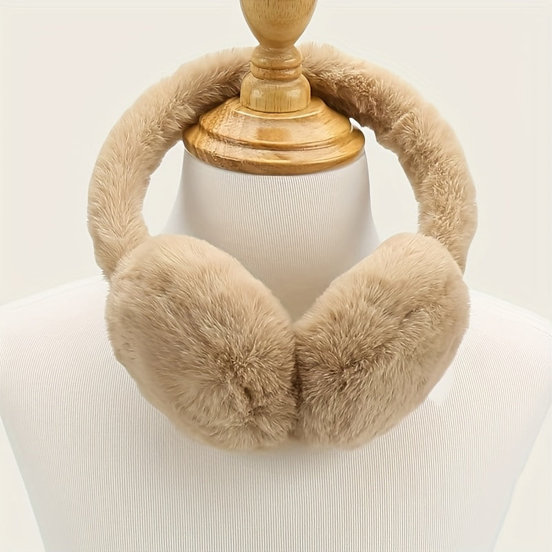 Women's Plush Earmuffs Winter Warm Comfortable Elastic Fit Polyester Fiber