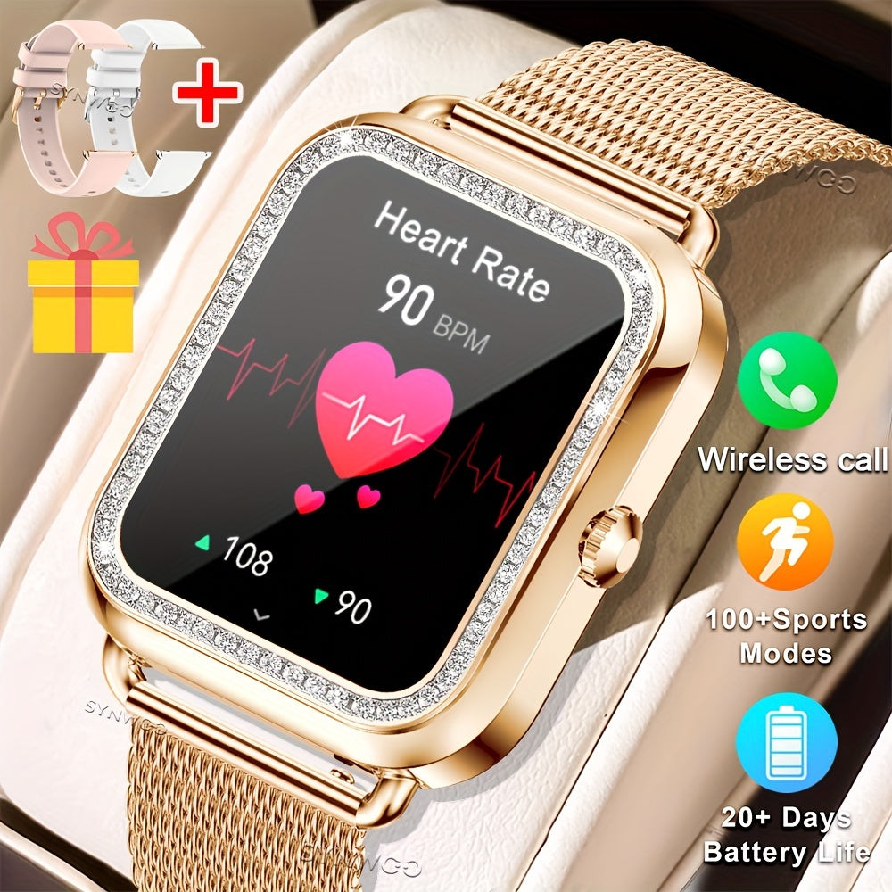 Women's Stainless Steel Smart Watch with 200+ Watch Faces, Sports Modes, Sleep Monitoring