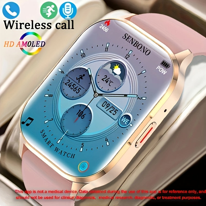 Smart Watch 2.01 Inch AMOLED HD Display Wireless Calling Fitness Tracker with Multiple Sport Modes