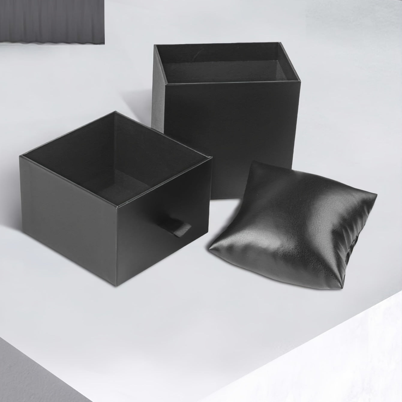 Qora Watch sovgʻa qutisi, olib tashlanadigan qopqogʻi bilan, zargarlik buyumlari va aksessuarlar uchun