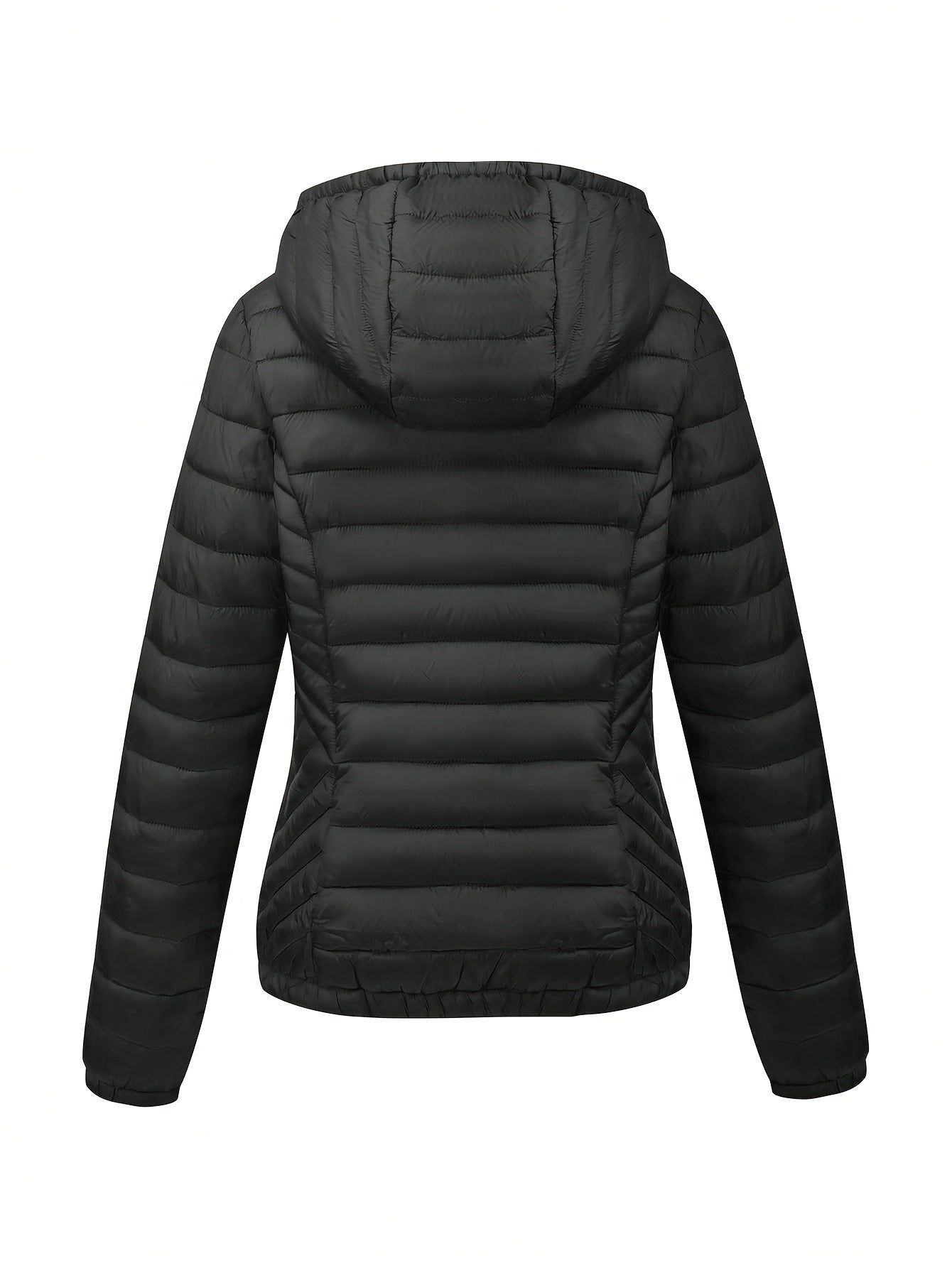 Women's Hooded Coat Lightweight Waterproof Casual Autumn Winter Puffer with Pockets