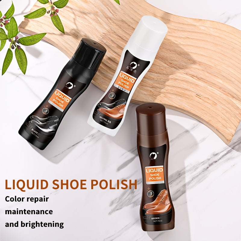Leather Shoe Polish Kit with Brush Black Brown Colorless Shoe Dye