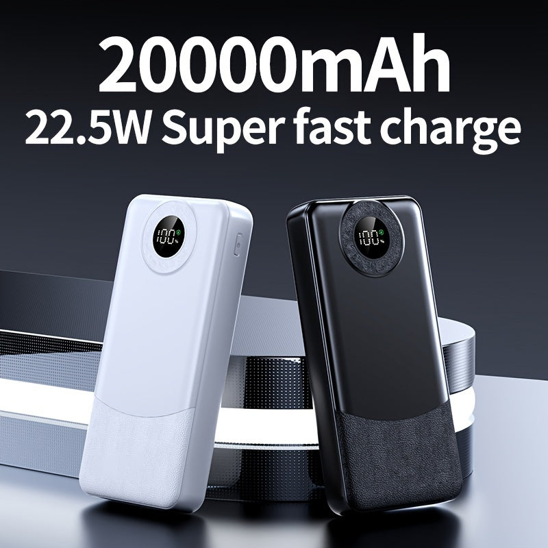 20000mAh Quvvat Banki Tez zaryadlash LED displey Ikki kirish chiqish portativ favqulodda zaryadlovchi iPhone Android uchun