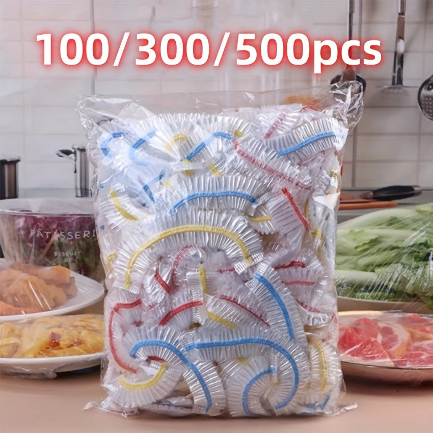 Envoltura de plástico transparente desechable para alimentos, 500/300/100 piezas, película selladora segura para alimentos, para mantener la frescura