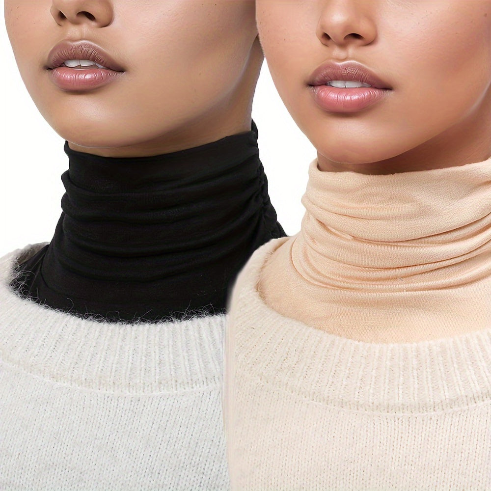 Women's Turtleneck Dickie Faux Collar Layered Warm Thin Cozy Modal