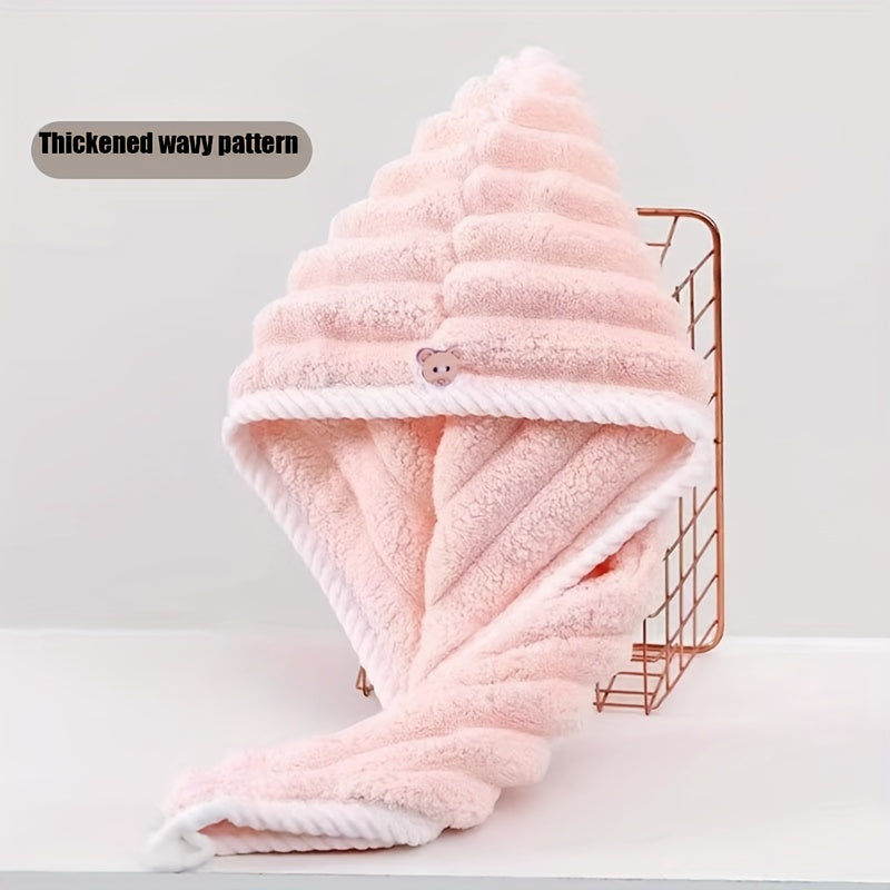 Ayollar uchun soch quritish shapkasi, super singdiruvchi tez quriydigan sochiq va ikki qatlamli dush shapkasi.