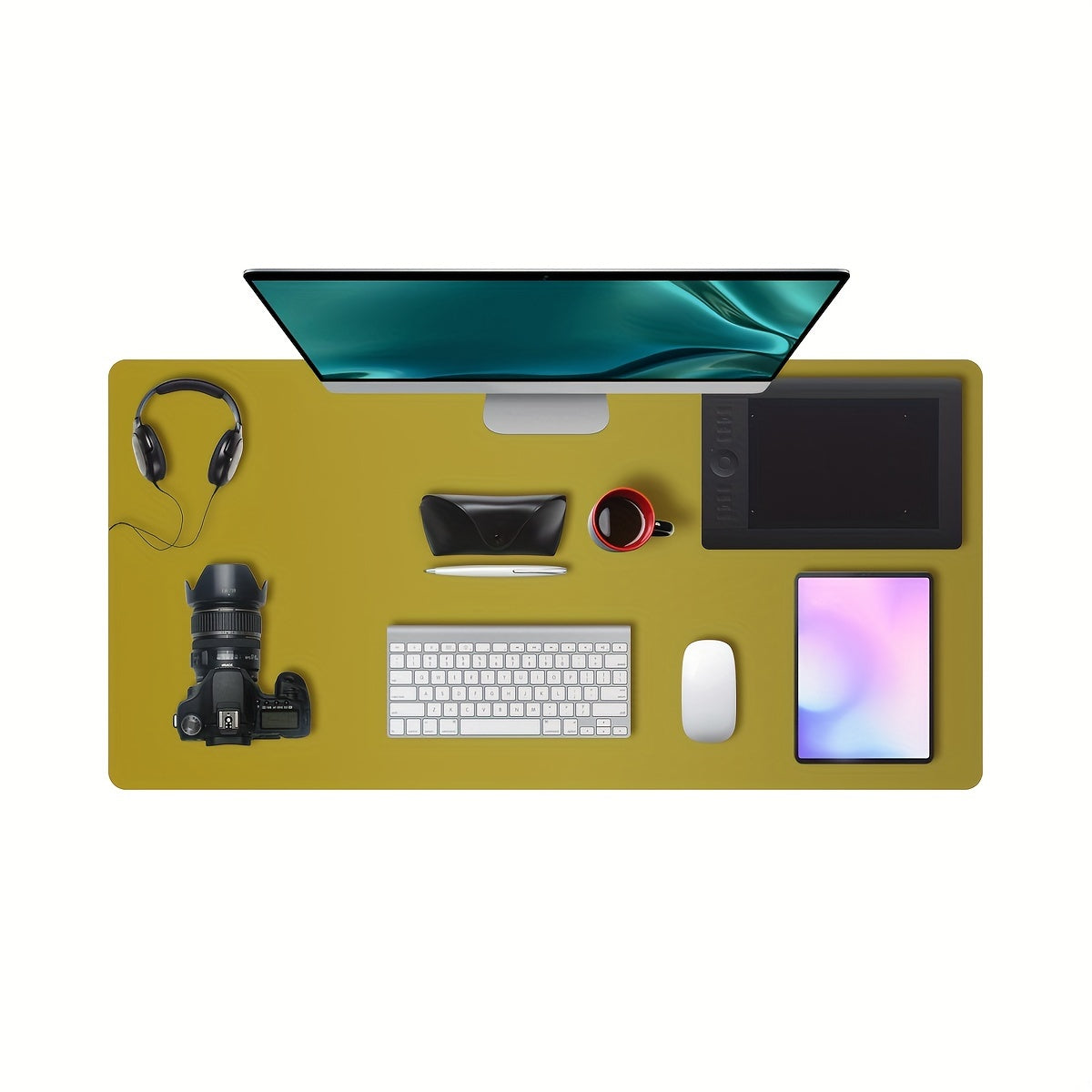 Нескользящий кожаный коврик для стола из ПУ, водо- и маслостойкий, для офиса и дома, доступен в двух размерах