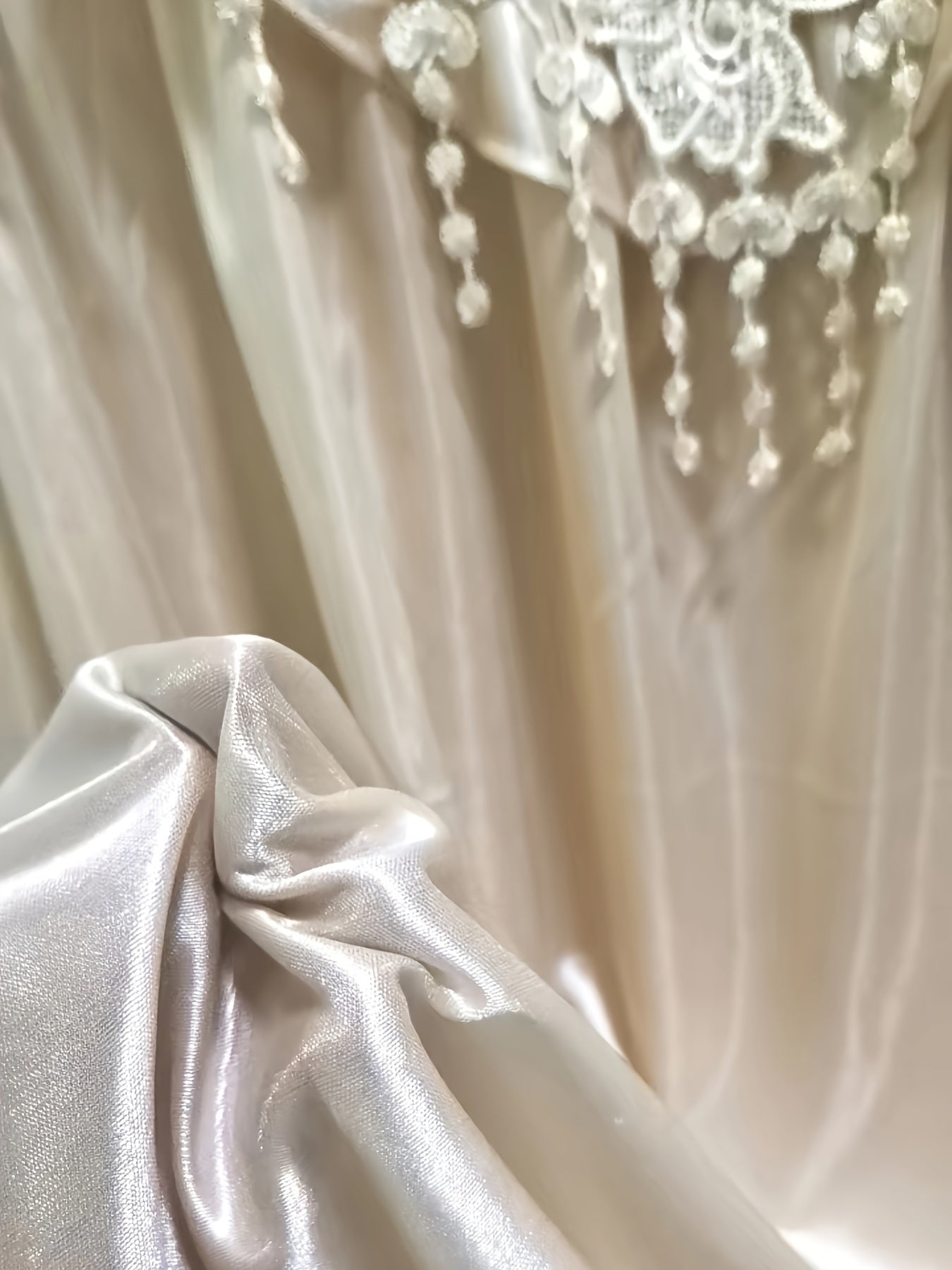 Women's Sleeveless Lace Nightdress Summer Elegant Solid Color Satin Feel Sleepwear