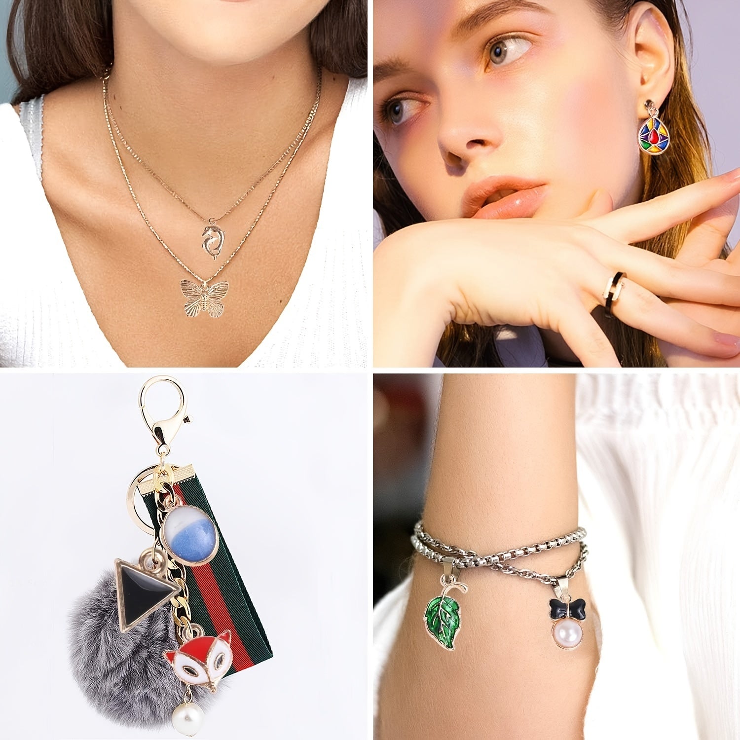 50 Pieces Assorted Golden Enamel Plated Zinc Alloy Jewelry Charms for DIY Pendants Bracelets Earrings