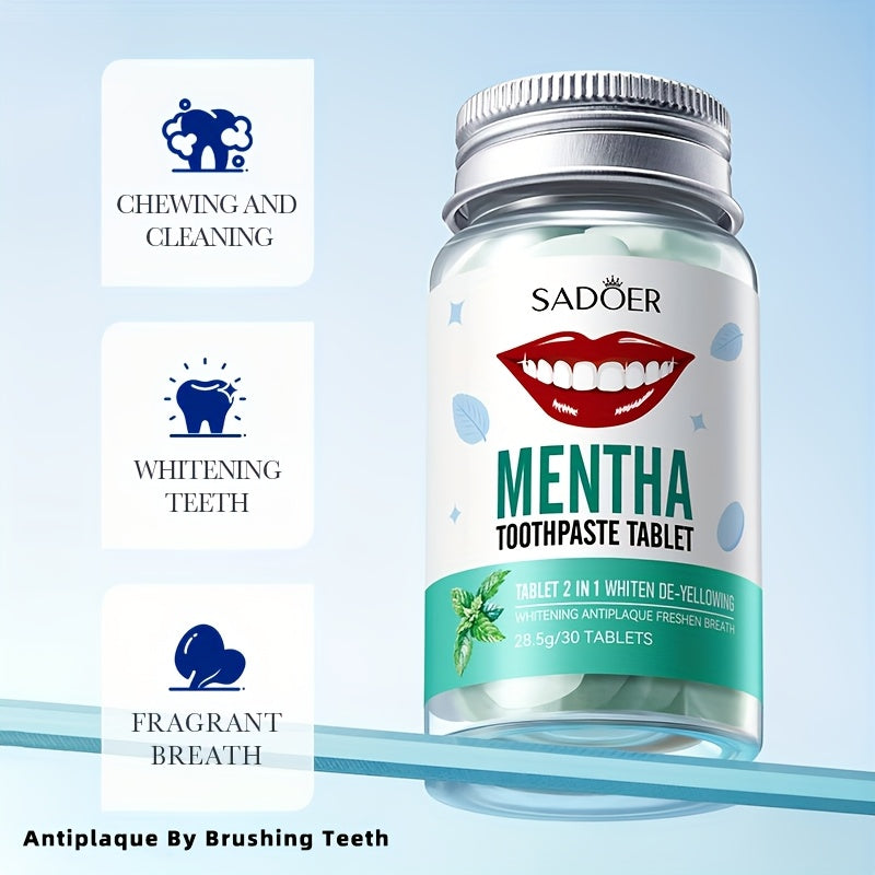 Uniseks çeynash mumkin bo‘lgan tish pastasi tabletkalari portativ yangi nafas chuqur tozalash