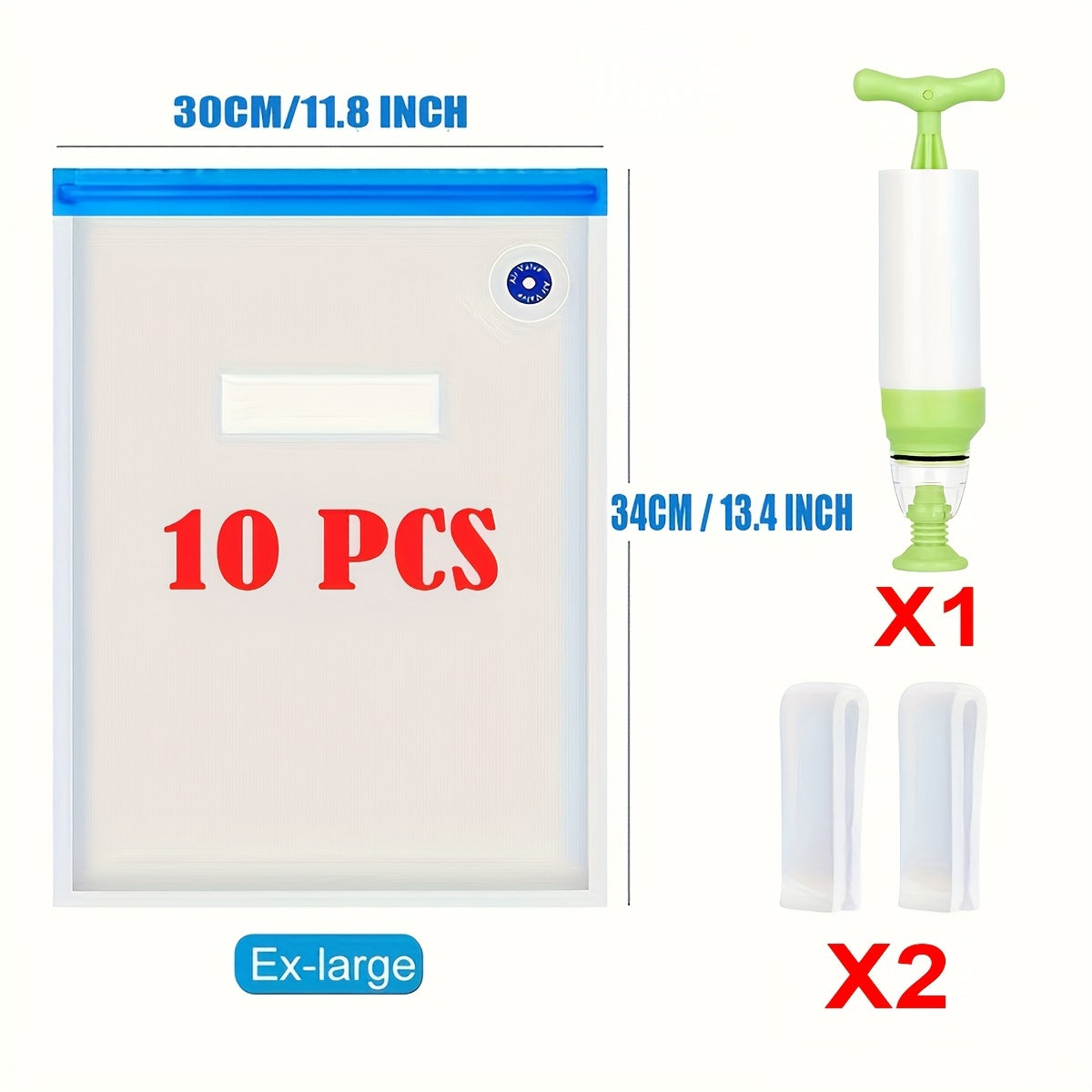 Large Airtight Storage Bag for 3D Printer Filament with Hand Pump 29.97x34.04 cm