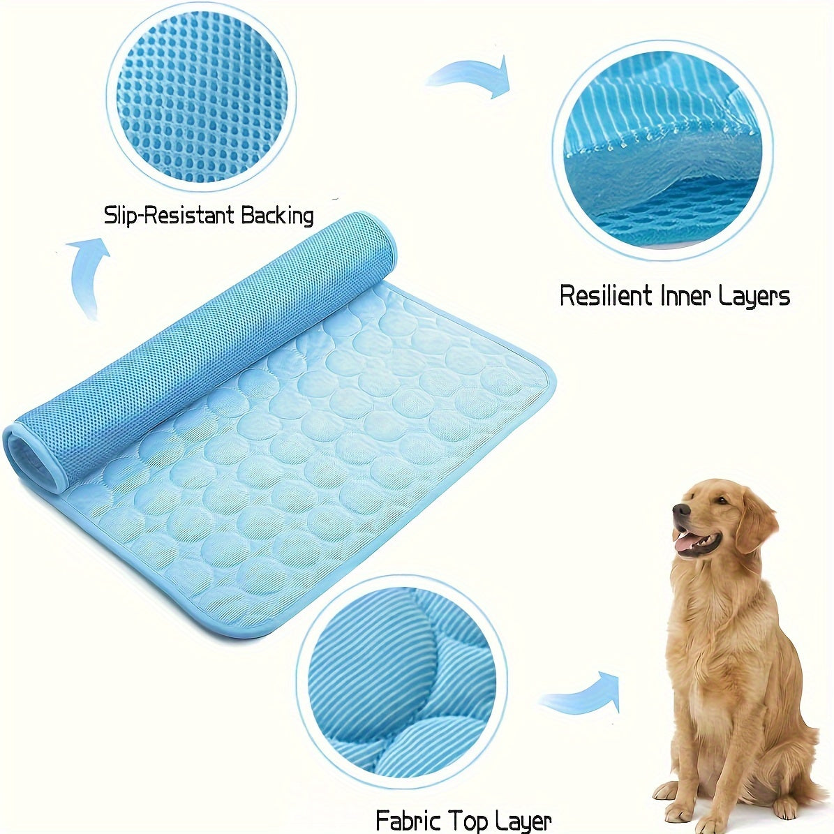 XL Cooling Pet Mat for Dogs and Cats Waterproof Washable Non-Slip Gray Zigzag Pattern