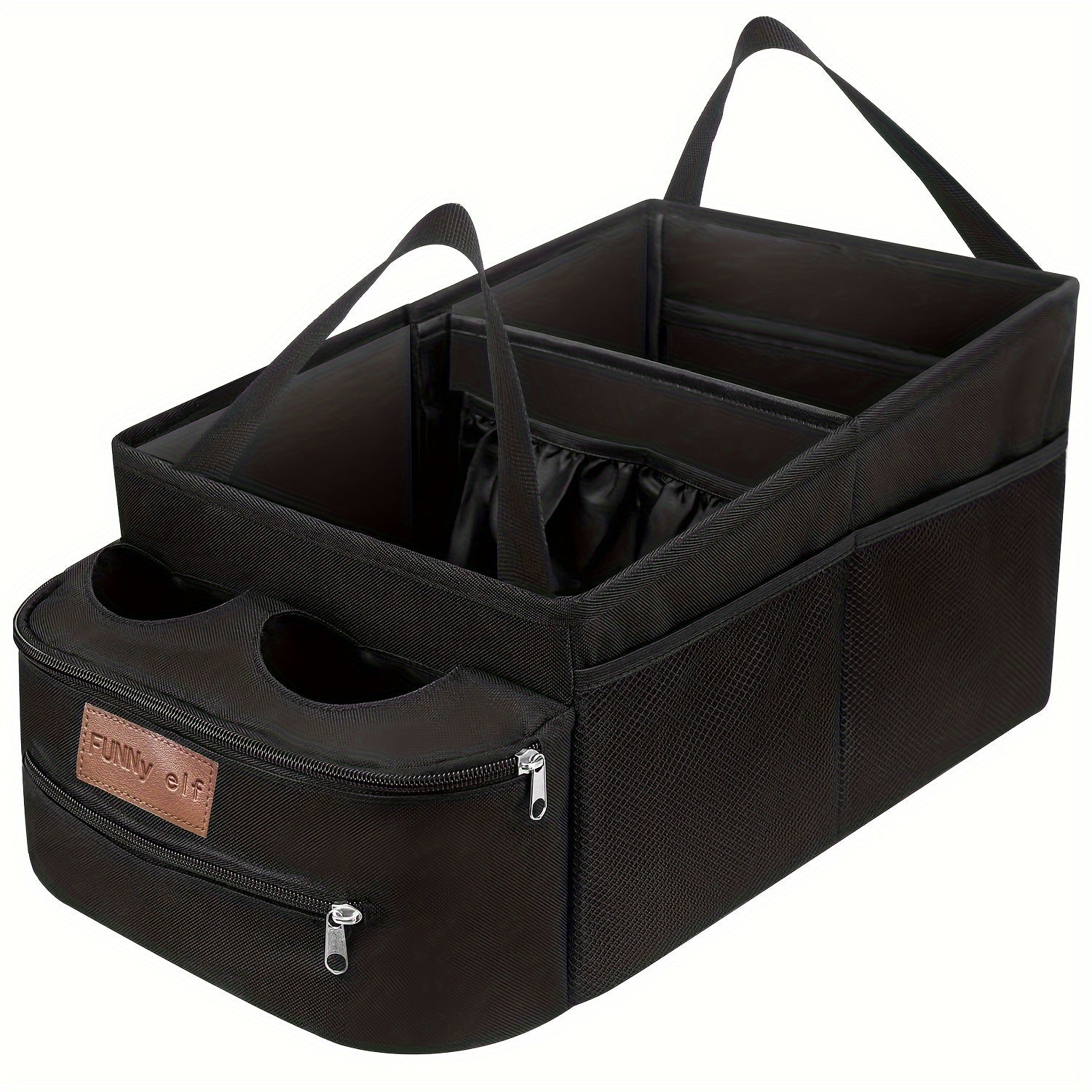 Backseat Car Organizer with Storage Compartments and Cup Holders
