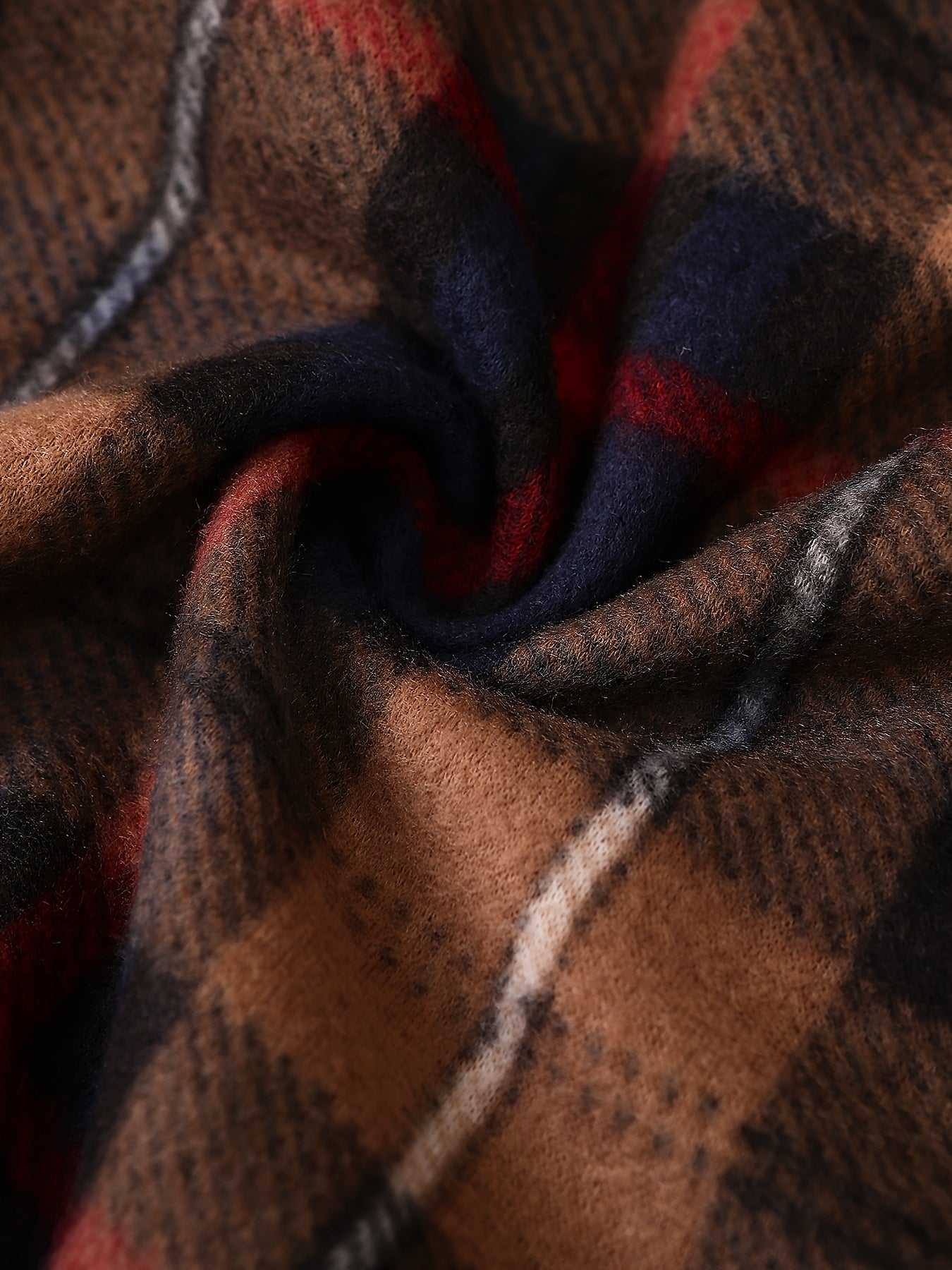 Men's Checkered Fleece Robe with Pockets, Long Sleeve, Fall Winter Lounge Nightwear