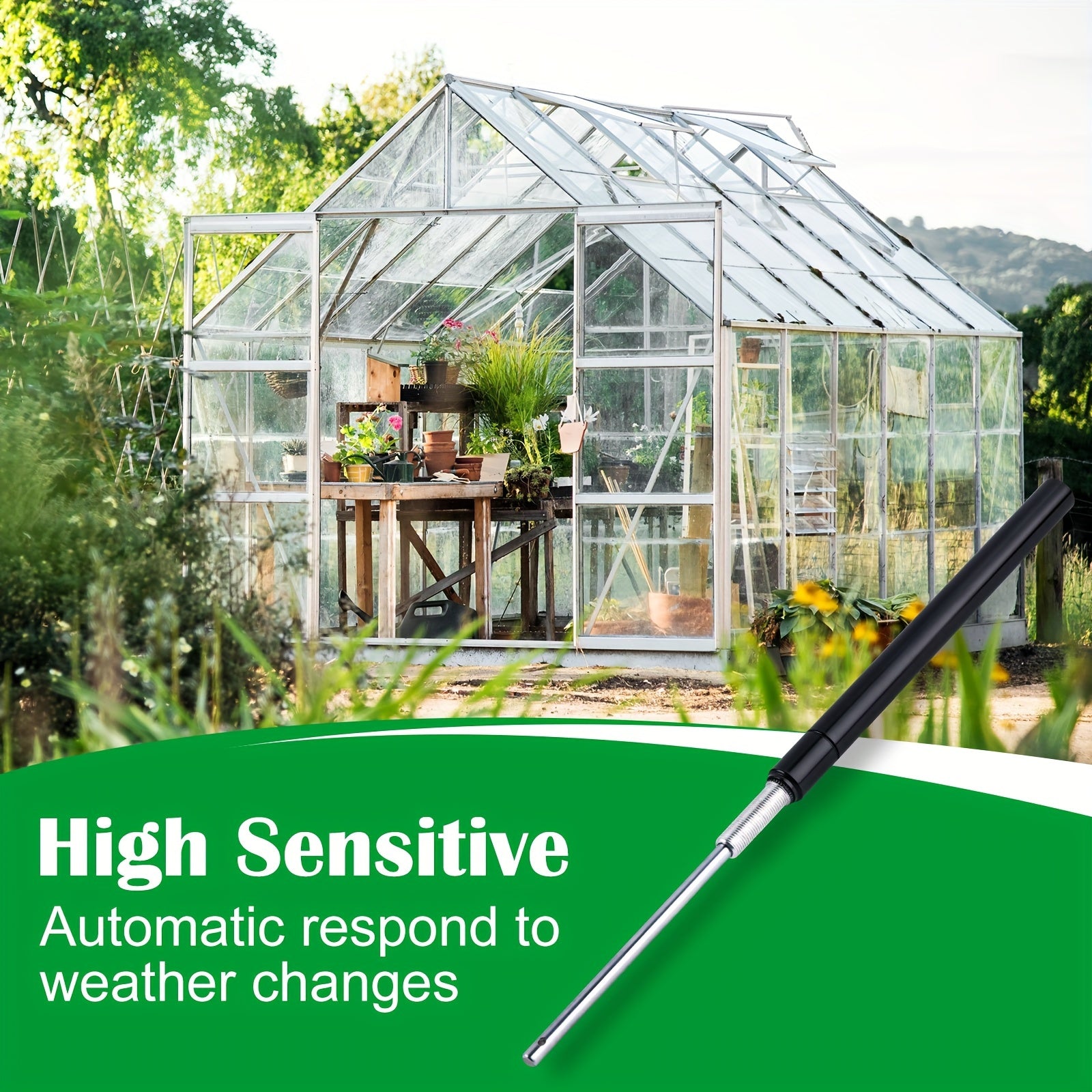 Greenhouse Vent Opener Replacement Cylinder Durable Solar-Powered for Automatic Windows