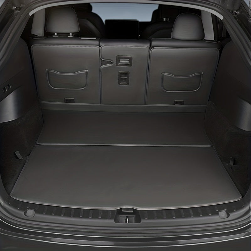Pack de 2 alfombrillas de cuero PU para maletero de coche para Tesla Model Y, revestimientos de carga, revestimientos de maletero