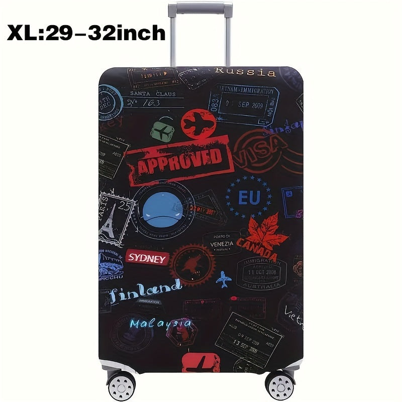 Cartoon Patterned Elastic Luggage Cover for Travel Suitcase or Duffle Case