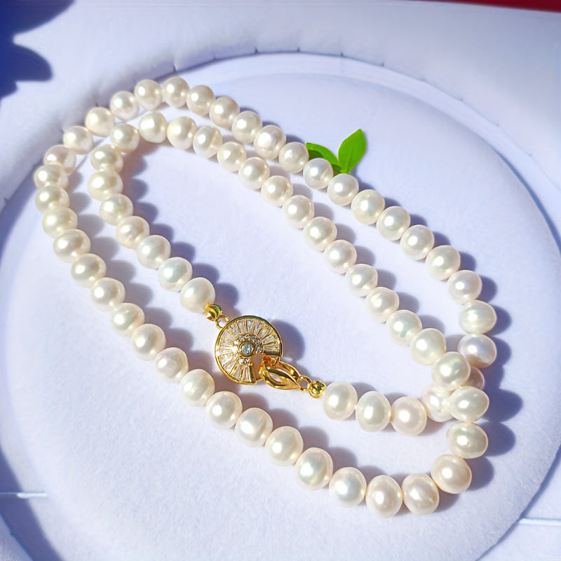 Freshwater Pearl Necklace for Women with Genuine Pearls and Unique Growth Patterns