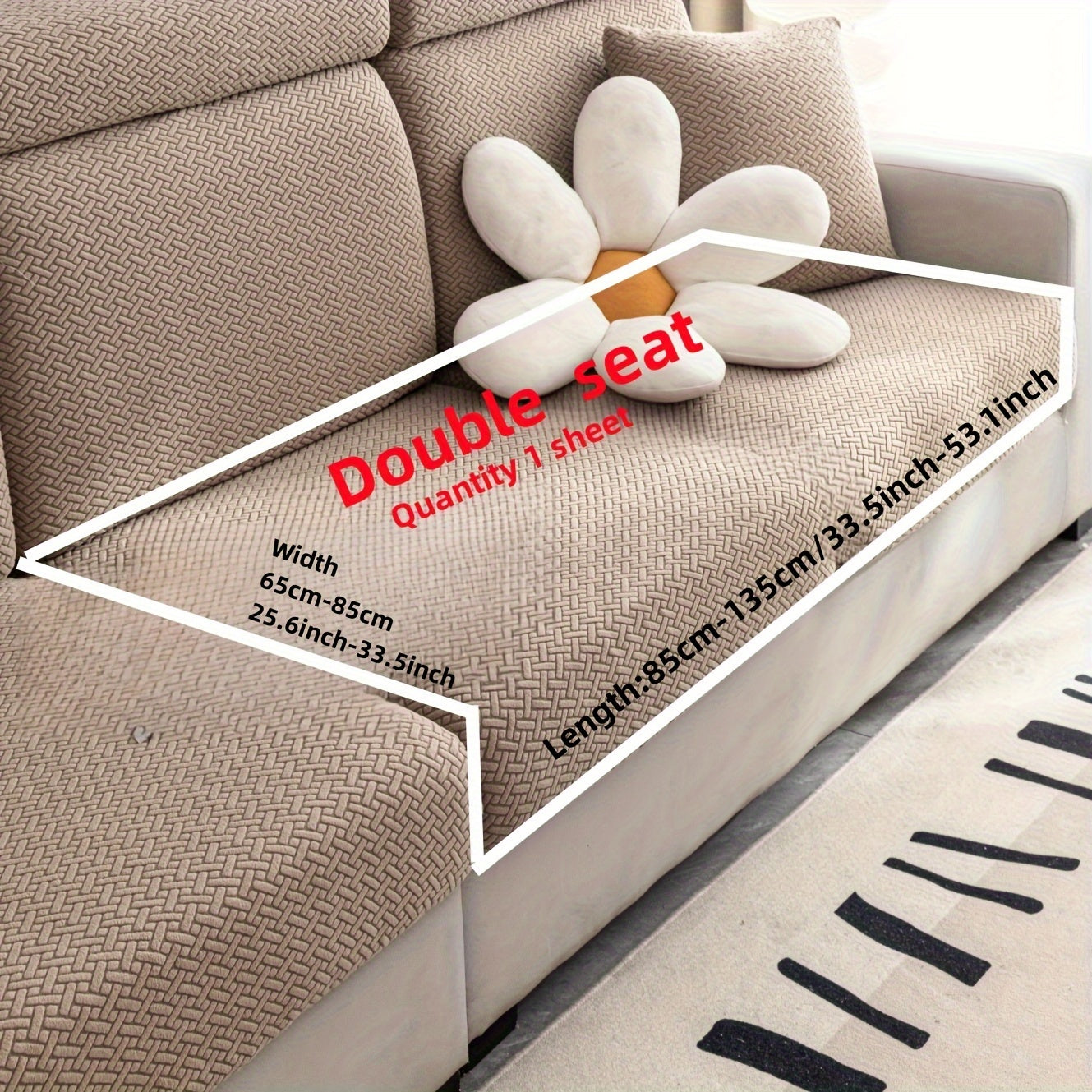 Checkered Polar Fleece Sofa Cover Universal Fit Machine Washable Multi-Purpose