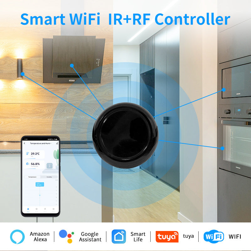WiFi Aqlli Uy Uyi uchun masofadan boshqarish markazi IR boshqaruvchisi bilan, Alexa Tuya App va Smart Life bilan mos keladi