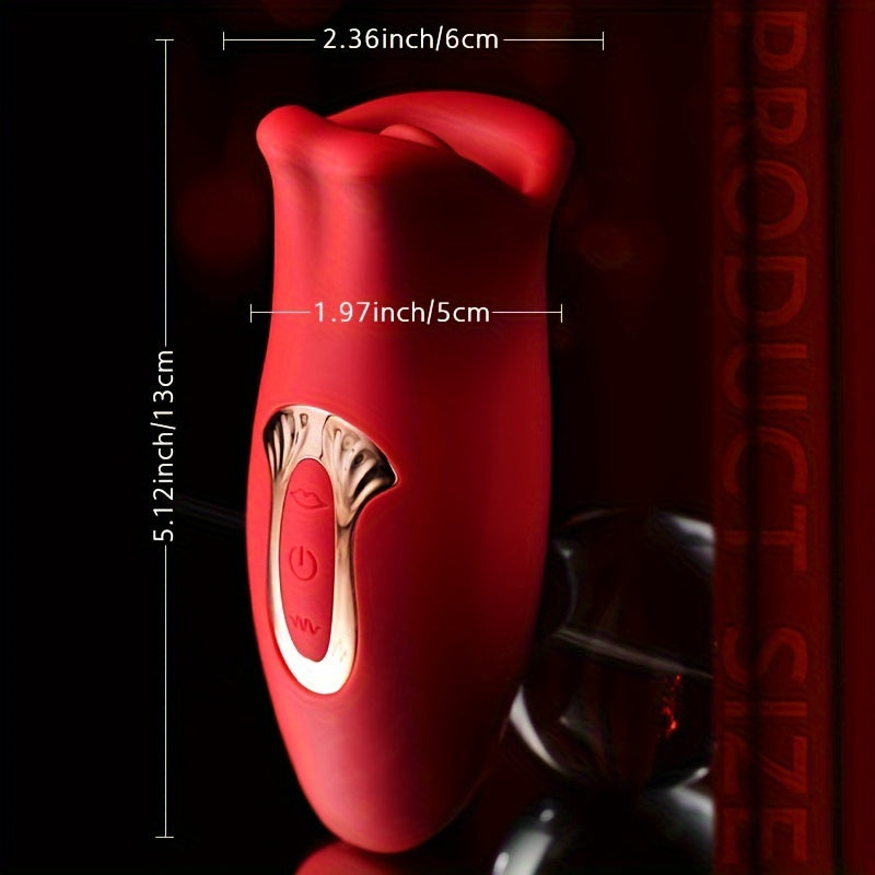Ayollar uchun qayta to'ldiriladigan guli vibratsiya qurilmasi, til bilan lakkaklash va tishlash rejimlari bilan