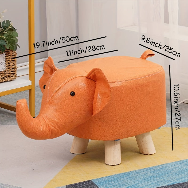 Animal Shaped Elephant Stool, Small Wooden Coffee Table and Shoe Bench