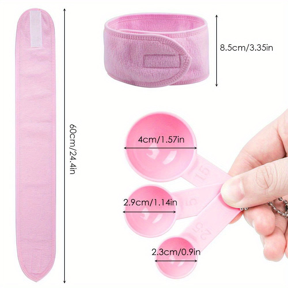 11-Piece DIY Facemask Mixing Tool Set in Pink with Silicone Bowls and Accessories