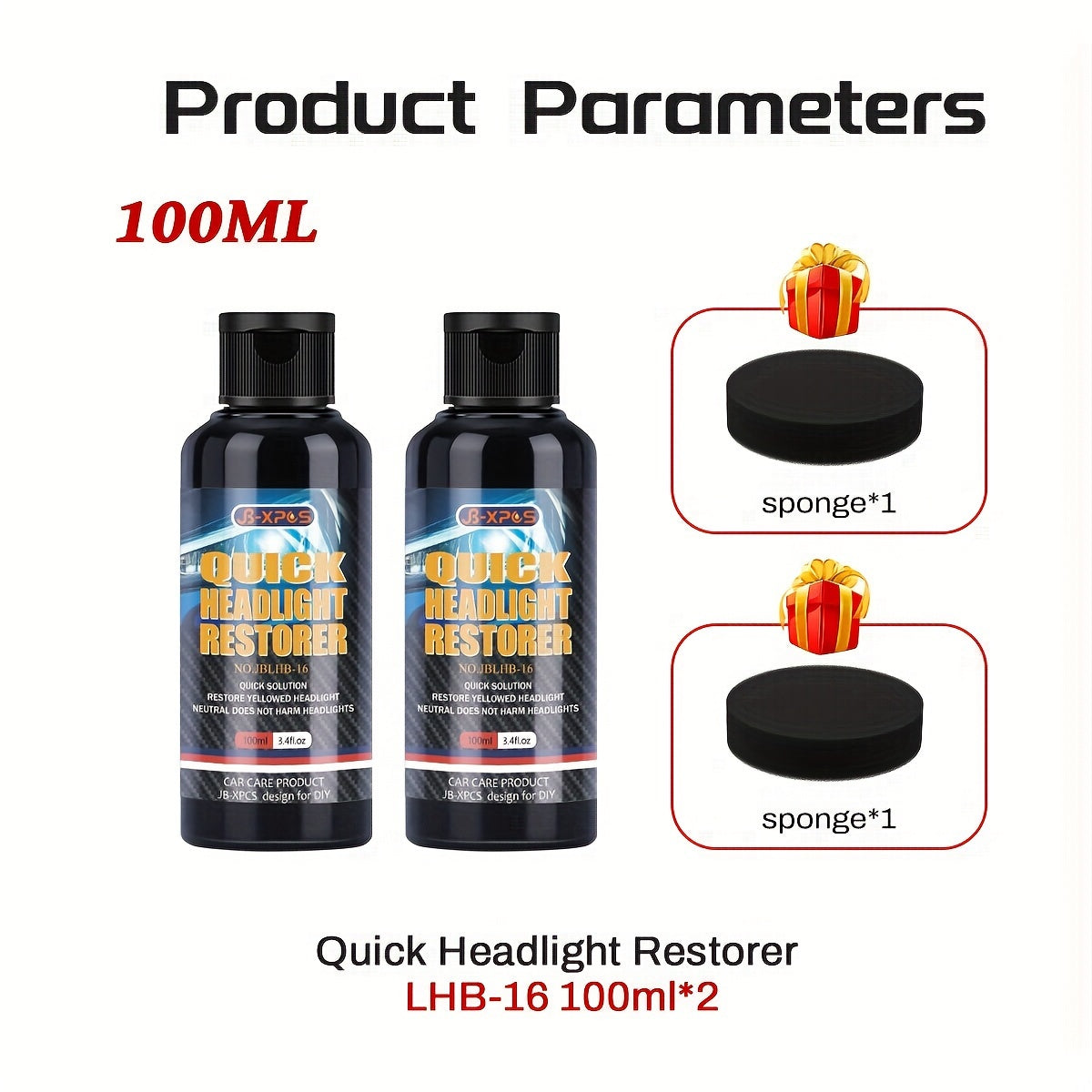 Headlight Restoration Kit for Cars, Easy Yellowed Headlight Renewal