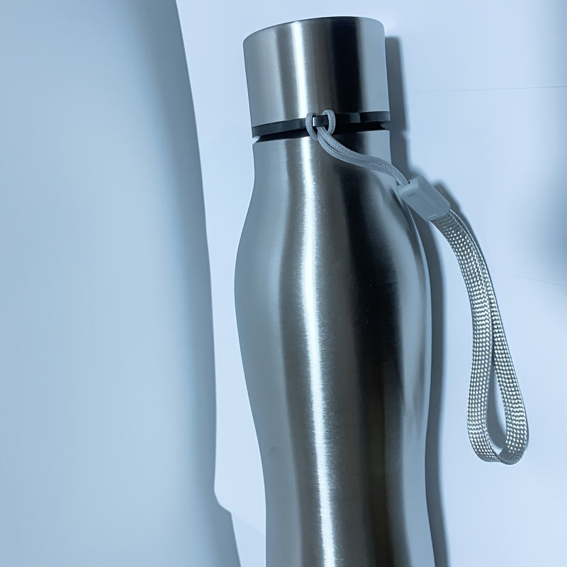 Large Stainless Steel Water Bottle with Leakproof Lid and Wrist Strap