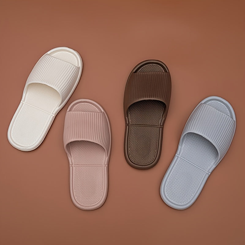 Унисекс EVA нескользящие тапочки минималистичные с полосками для дома и улицы, комфортные