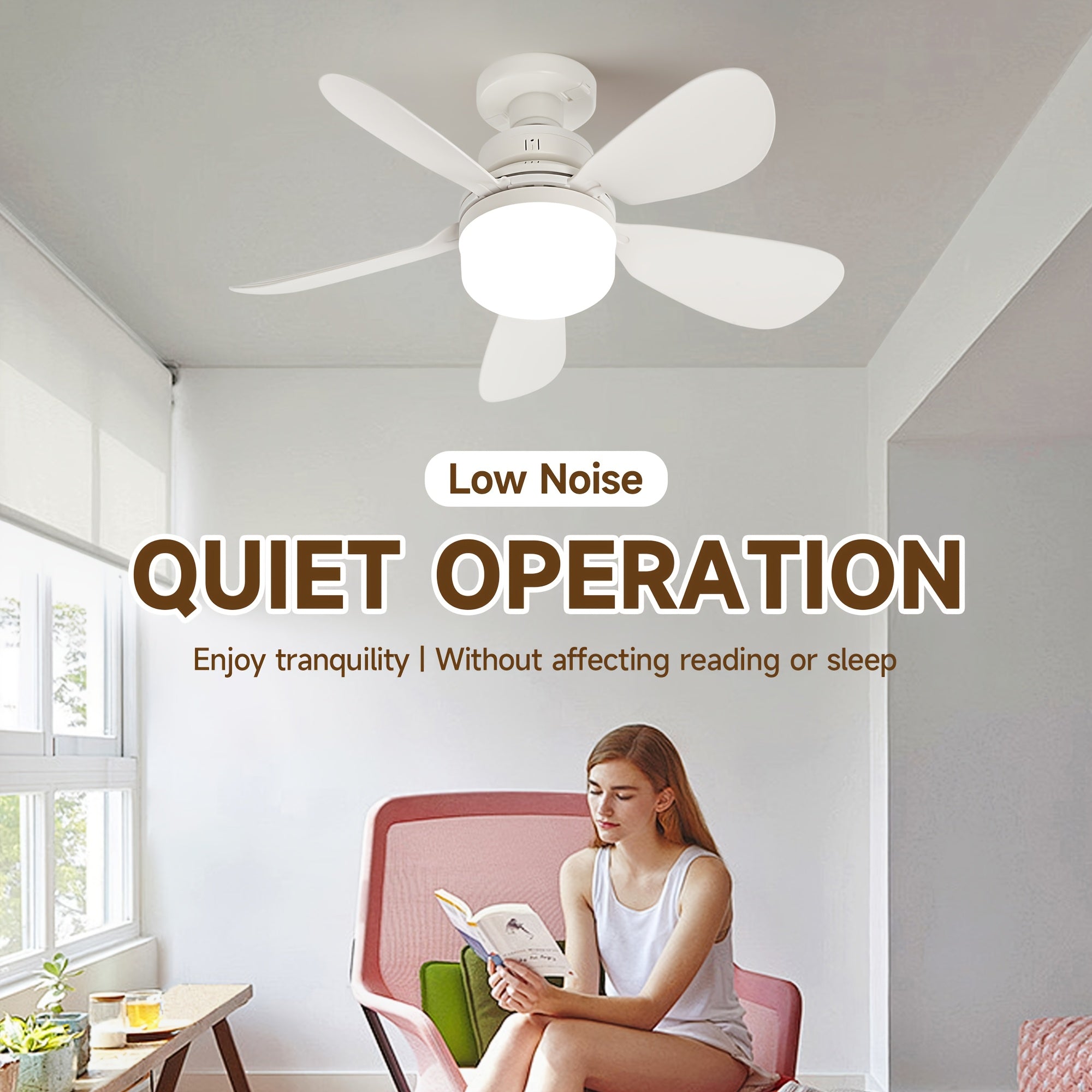 E27 E26 Socket Ceiling Fan Light with Remote 41.91cm Screw Fan 5 Blades 3 Speeds Dimmable LED